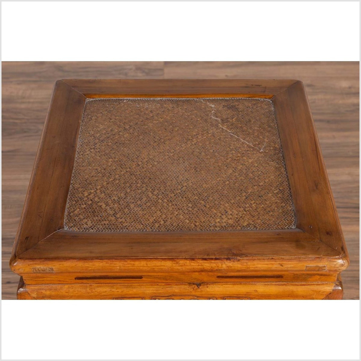 Antique Chinese Ming Style Elmwood Waisted Side Table with Horsehoof Legs-6. Asian & Chinese Furniture, Art, Antiques, Vintage Home Décor for sale at FEA Home