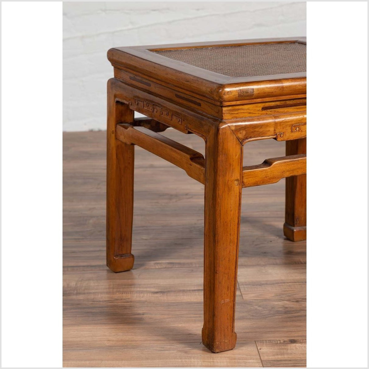 Antique Chinese Ming Style Elmwood Waisted Side Table with Horsehoof Legs-10. Asian & Chinese Furniture, Art, Antiques, Vintage Home Décor for sale at FEA Home