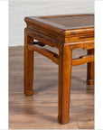 Antique Chinese Ming Style Elmwood Waisted Side Table with Horsehoof Legs-10. Asian & Chinese Furniture, Art, Antiques, Vintage Home Décor for sale at FEA Home