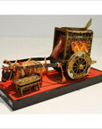 Antique Chinese Miniature Ceremonial Oxen Cart – Twin Oxen, Gold Floral Cartwork-2. Asian & Chinese Furniture, Art, Antiques, Vintage Home Décor for sale at FEA Home
