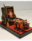Antique Chinese Miniature Ceremonial Oxen Cart – Twin Oxen, Gold Floral Cartwork-5. Asian & Chinese Furniture, Art, Antiques, Vintage Home Décor for sale at FEA Home