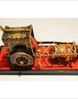 Antique Chinese Miniature Ceremonial Oxen Cart – Twin Oxen, Gold Floral Cartwork-6. Asian & Chinese Furniture, Art, Antiques, Vintage Home Décor for sale at FEA Home