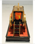 Antique Chinese Miniature Ceremonial Oxen Cart – Red Silk Harness, Black Ox Finish-10. Asian & Chinese Furniture, Art, Antiques, Vintage Home Décor for sale at FEA Home