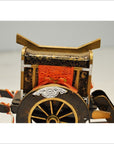 Antique Chinese Miniature Ceremonial Oxen Cart – Red Silk Harness, Black Ox Finish-5. Asian & Chinese Furniture, Art, Antiques, Vintage Home Décor for sale at FEA Home