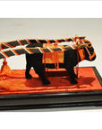 Antique Chinese Miniature Ceremonial Oxen Cart – Red Silk Harness, Black Ox Finish-7. Asian & Chinese Furniture, Art, Antiques, Vintage Home Décor for sale at FEA Home