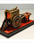 Antique Chinese Miniature Ceremonial Oxen Cart – Red Silk Harness, Black Ox Finish-9. Asian & Chinese Furniture, Art, Antiques, Vintage Home Décor for sale at FEA Home