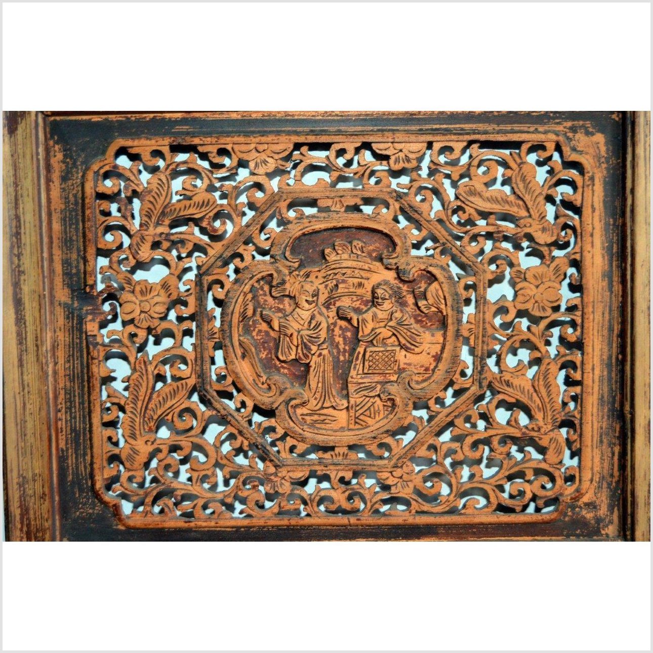 Chinese Wood Panels with Openwork Design – Figural Carvings, Matched Pair-10. Asian & Chinese Furniture, Art, Antiques, Vintage Home Décor for sale at FEA Home