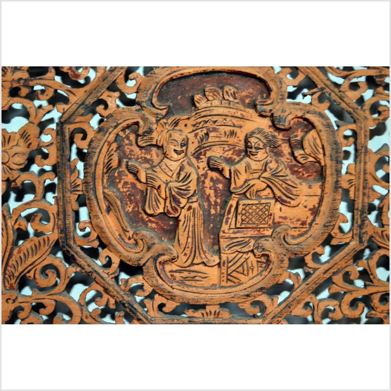 Chinese Wood Panels with Openwork Design – Figural Carvings, Matched Pair-11. Asian & Chinese Furniture, Art, Antiques, Vintage Home Décor for sale at FEA Home