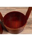 Antique Chinese Rattan Nested Lunch Basket with Carved Handle and Calligraphy-13. Asian & Chinese Furniture, Art, Antiques, Vintage Home Décor for sale at FEA Home