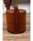 Antique Chinese Rattan Nested Lunch Basket with Carved Handle and Calligraphy-10. Asian & Chinese Furniture, Art, Antiques, Vintage Home Décor for sale at FEA Home
