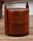 Antique Chinese Rattan Nested Lunch Basket with Carved Handle and Calligraphy-2. Asian & Chinese Furniture, Art, Antiques, Vintage Home Décor for sale at FEA Home