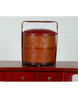 Antique Chinese Rattan Tiered Wedding Basket with Carved Handle and Red Top-4. Asian & Chinese Furniture, Art, Antiques, Vintage Home Décor for sale at FEA Home