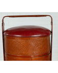 Antique Chinese Rattan Tiered Wedding Basket with Carved Handle and Red Top-6. Asian & Chinese Furniture, Art, Antiques, Vintage Home Décor for sale at FEA Home