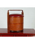 Antique Chinese Rattan Tiered Wedding Basket with Carved Handle and Red Top-8. Asian & Chinese Furniture, Art, Antiques, Vintage Home Décor for sale at FEA Home