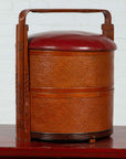 Antique Chinese Rattan Tiered Wedding Basket with Carved Handle and Red Top-2. Asian & Chinese Furniture, Art, Antiques, Vintage Home Décor for sale at FEA Home