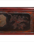 Antique Chinese Red and Black Lacquered Three-Section Chest with Carved Figures-11. Asian & Chinese Furniture, Art, Antiques, Vintage Home Décor for sale at FEA Home