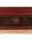 Antique Chinese Red and Black Lacquered Three-Section Chest with Carved Figures-12. Asian & Chinese Furniture, Art, Antiques, Vintage Home Décor for sale at FEA Home