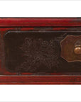 Antique Chinese Red and Black Lacquered Three-Section Chest with Carved Figures-13. Asian & Chinese Furniture, Art, Antiques, Vintage Home Décor for sale at FEA Home