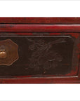 Antique Chinese Red and Black Lacquered Three-Section Chest with Carved Figures-14. Asian & Chinese Furniture, Art, Antiques, Vintage Home Décor for sale at FEA Home