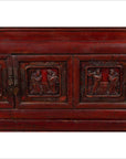Antique Chinese Red and Black Lacquered Three-Section Chest with Carved Figures-7. Asian & Chinese Furniture, Art, Antiques, Vintage Home Décor for sale at FEA Home