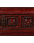Antique Chinese Red and Black Lacquered Three-Section Chest with Carved Figures-7. Asian & Chinese Furniture, Art, Antiques, Vintage Home Décor for sale at FEA Home