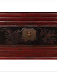 Antique Chinese Red and Black Lacquered Three-Section Chest with Carved Figures-8. Asian & Chinese Furniture, Art, Antiques, Vintage Home Décor for sale at FEA Home