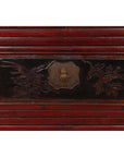 Antique Chinese Red and Black Lacquered Three-Section Chest with Carved Figures-8. Asian & Chinese Furniture, Art, Antiques, Vintage Home Décor for sale at FEA Home