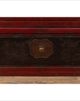 Antique Chinese Red and Black Lacquered Three-Section Chest with Carved Figures-9. Asian & Chinese Furniture, Art, Antiques, Vintage Home Décor for sale at FEA Home