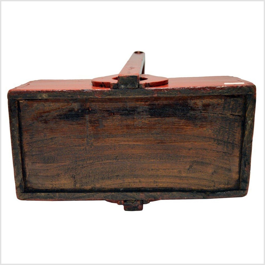 Antique Chinese Red Lacquer Wood Box-10. Asian & Chinese Furniture, Art, Antiques, Vintage Home Décor for sale at FEA Home