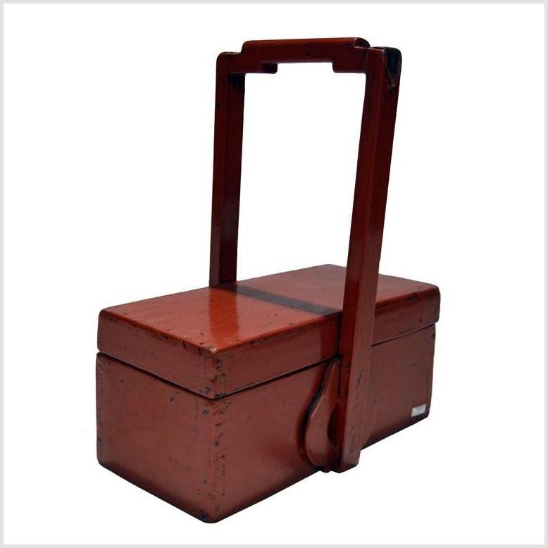 Antique Chinese Red Lacquer Wood Box-4. Asian & Chinese Furniture, Art, Antiques, Vintage Home Décor for sale at FEA Home