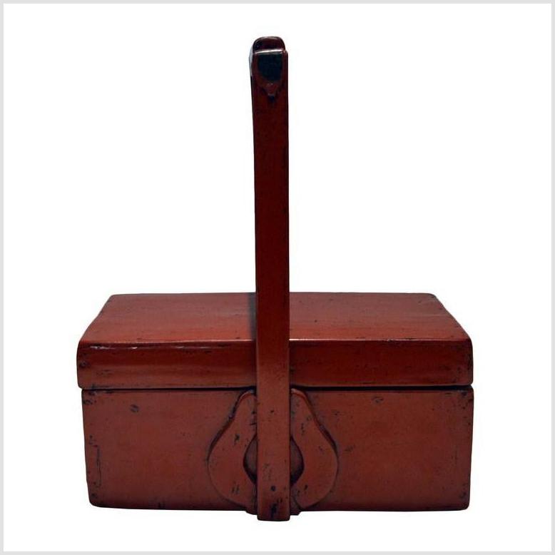 Antique Chinese Red Lacquer Wood Box-7. Asian & Chinese Furniture, Art, Antiques, Vintage Home Décor for sale at FEA Home