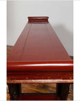 Antique Chinese Red Lacquered Console Table with Gilt Accents and Carved Apron-16. Asian & Chinese Furniture, Art, Antiques, Vintage Home Décor for sale at FEA Home