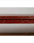 Antique Chinese Red Lacquered Console Table with Gilt Accents and Carved Apron-7. Asian & Chinese Furniture, Art, Antiques, Vintage Home Décor for sale at FEA Home
