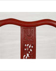 Antique Chinese Red Lacquered Folding Traveler's Chair with Footrest and Fabric-7. Asian & Chinese Furniture, Art, Antiques, Vintage Home Décor for sale at FEA Home