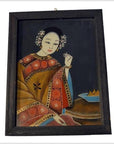 Antique Chinese Reverse Painting on Glass-1. Asian & Chinese Furniture, Art, Antiques, Vintage Home Décor for sale at FEA Home