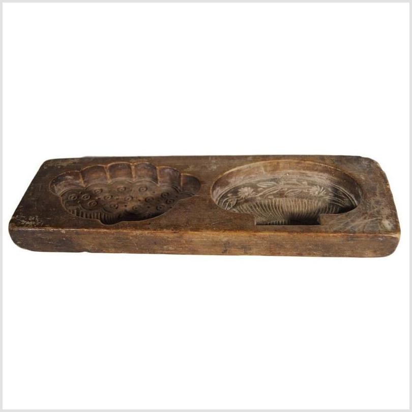Antique Chinese Rice Mold – Grape Cluster & Floral Basket Motifs-4. Asian & Chinese Furniture, Art, Antiques, Vintage Home Décor for sale at FEA Home
