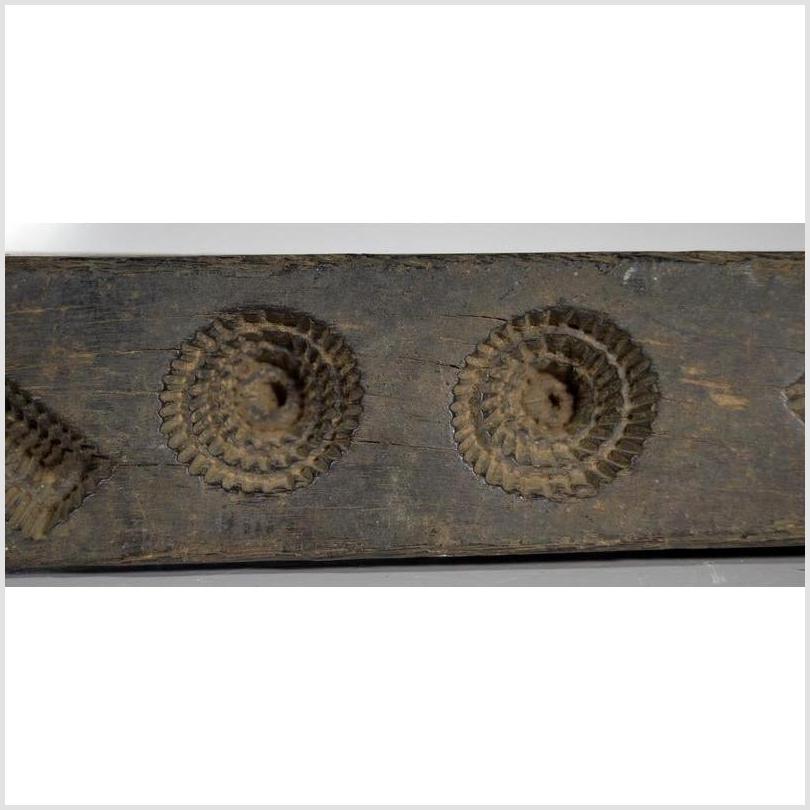 Antique Chinese Rice Mold – Coin, Fish & Diamond Cavities, Weathered Surface-3. Asian & Chinese Furniture, Art, Antiques, Vintage Home Décor for sale at FEA Home