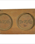 Antique Chinese Rice Mold – Three Round Character Stamps, Light Wood-2. Asian & Chinese Furniture, Art, Antiques, Vintage Home Décor for sale at FEA Home
