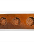Antique Chinese Rice Mold – Five Spiral Floral Cavities, Dark Wood-2. Asian & Chinese Furniture, Art, Antiques, Vintage Home Décor for sale at FEA Home