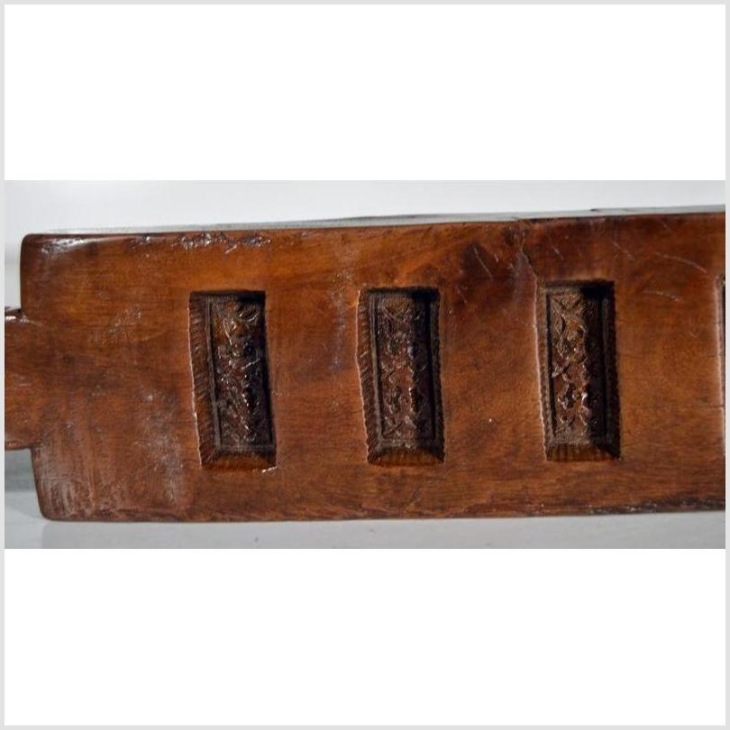 Antique Chinese Rice Mold – Six Rectangular Seal Carvings, Dark Finish-3. Asian & Chinese Furniture, Art, Antiques, Vintage Home Décor for sale at FEA Home