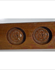 Antique Chinese Rice Mold – Four Round Seal Cavities, Calligraphy Detail-2. Asian & Chinese Furniture, Art, Antiques, Vintage Home Décor for sale at FEA Home