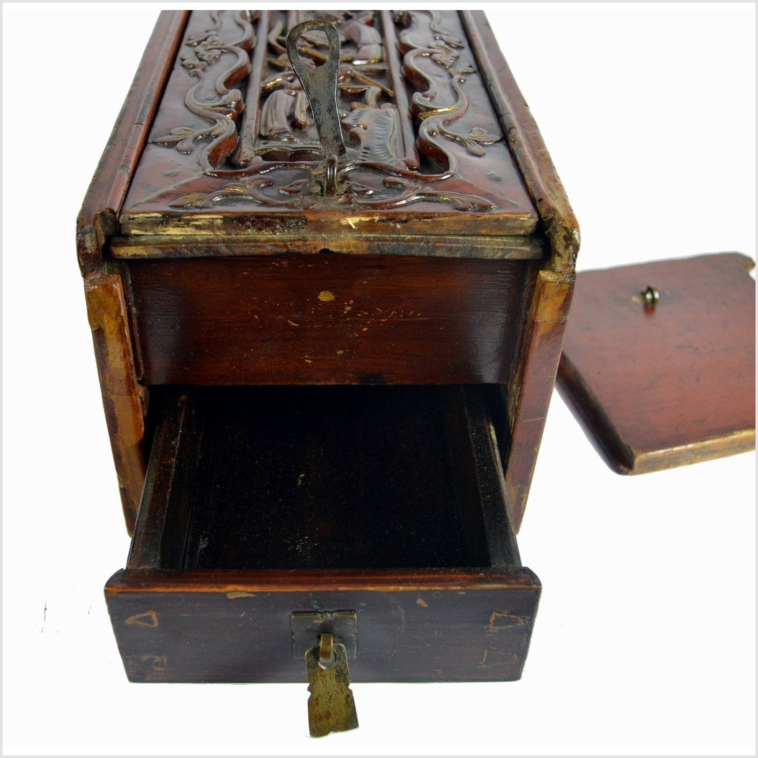 Antique Chinese Rosewood Ornate Safe-7. Asian & Chinese Furniture, Art, Antiques, Vintage Home Décor for sale at FEA Home