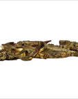 Gold and red fish motifs on white carved and painted wood, antique Chinese temple carvings pair, close-up view.
