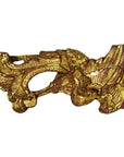 Pair of ornate antique Chinese temple carvings with intricate bird and leaf motifs on white background, close-up view.