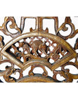 Close-up of ornate 19th-century Chinese temple wall decoration with intricate dragon pattern, multicolored stone.