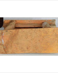 Brown terracotta rectangular town gate with two top supports, 17th century Chinese, hand-made, antique style.