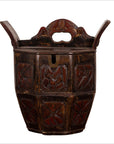 Antique Chinese Wedding Box with Carved Handle, Animals and Foliage Motifs-1. Asian & Chinese Furniture, Art, Antiques, Vintage Home Décor for sale at FEA Home
