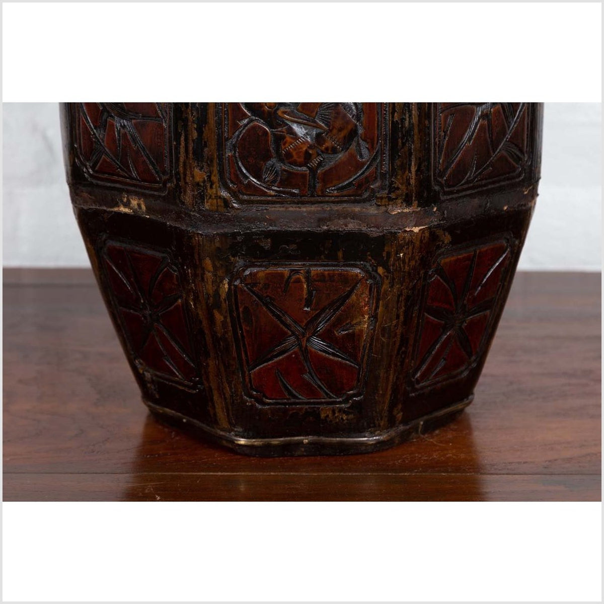 Antique Chinese Wedding Box with Carved Handle, Animals and Foliage Motifs-6. Asian & Chinese Furniture, Art, Antiques, Vintage Home Décor for sale at FEA Home