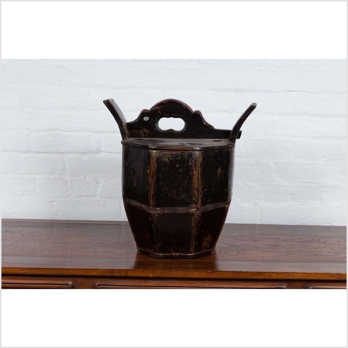 Antique Chinese Wedding Box with Carved Handle, Animals and Foliage Motifs-10. Asian & Chinese Furniture, Art, Antiques, Vintage Home Décor for sale at FEA Home