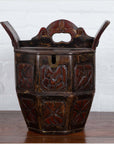Antique Chinese Wedding Box with Carved Handle, Animals and Foliage Motifs-2. Asian & Chinese Furniture, Art, Antiques, Vintage Home Décor for sale at FEA Home